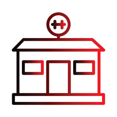 Gym Building Sport Gradient Line Icon