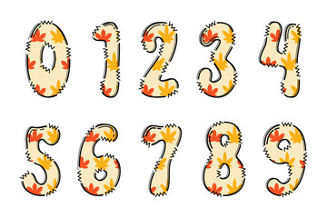 Handcrafted Thanksgiving number color creative art typographic design