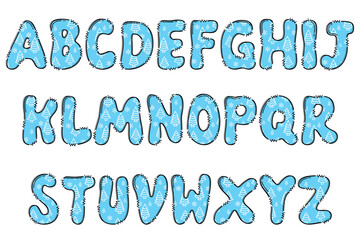 Handcrafted Winter letters color creative art typographic design