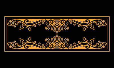 Ornament floral design element for frame, border, and wedding with vintage style
