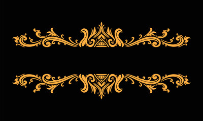 Ornament floral design element for frame, border, and wedding with vintage style