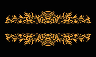 Ornament floral design element for frame, border, and wedding with vintage style