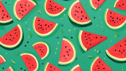 seamless background with watermelon