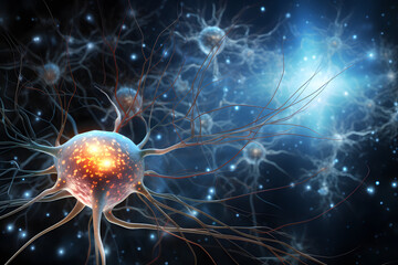 3d rendered illustration of a brain with neurons