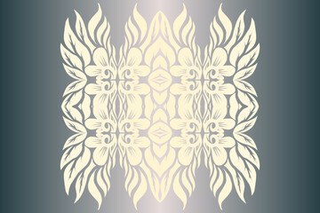 Beautiful classic design colourful  background with flower leaf line art pattern of indonesian culture traditional batik
