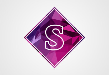 Low poly in a circle with monogram letter.  Free Vector