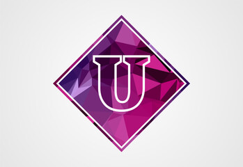 Low poly in a circle with monogram letter.  Free Vector