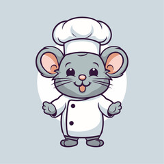 Crafting Culinary Art: Modern Mouse Chef Logo Mascot Graphic for Logo, Icon, Design, and Poster