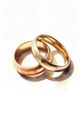 Minimal illustration of two wedding rings on white background