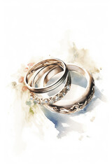 Obraz na płótnie Canvas Minimal illustration of three wedding rings
