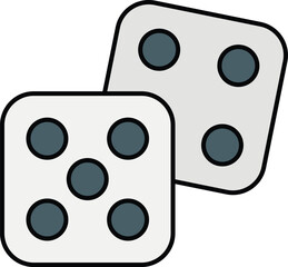 Dice Color outline icon design style