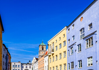 Obraz premium historic buildings at the old town of Wasserburg am Inn - germany