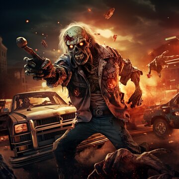 Intense Horror Cover: Zombie Sheriff with a Menacing Stare