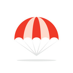 color parachute isolated on white. concept of flying in the sky. flat cartoon style trend modern logo graphic design element