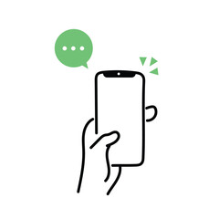 スマートフォンを手に持って操作するイメージイラスト素材