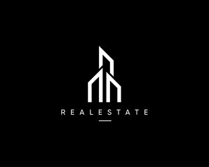 Modern real estate, building, apartment, property, construction and architecture logo.