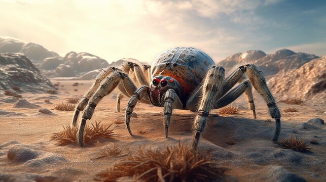 spider from another planet rendered in ultra realistic.Generative AI