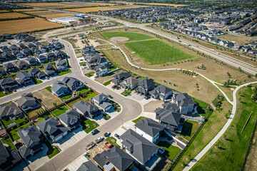 Sweeping Aerial View of Evergreen, Saskatoon, Saskatchewan