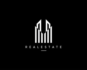Modern real estate, building, apartment, property, construction and architecture logo.