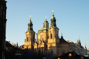 Fototapeta na wymiar Scenic view of Church of St. Nicholas un Prague, Czech republic