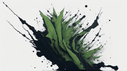 green ink splashes
