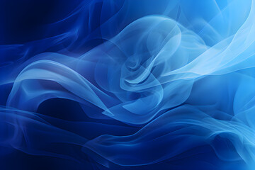Dense blue smoke on a black isolated background. Background of smoke vape, ai