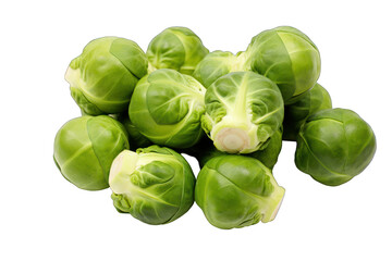 Brussels sprouts isolated on white background. Generative AI