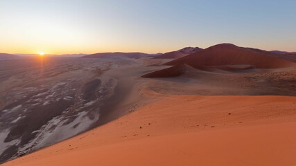 Fototapeta na wymiar Scenic view of sunset over Namib desert at Naukluft National Park in Namibia
