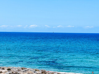 Beautiful blue sea in Sardinia, Italy. Summer is beautiful and traveling is great.