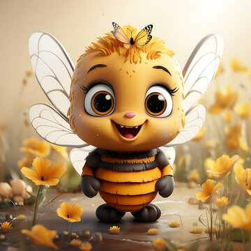 Illustration cute bee