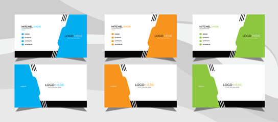 Modern presentation card. Modern and corporate simple business card design  with company logo Vector business card template Visiting card for business and personal use Vector illustration design.