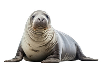 Elephant seal isolated on white background. Generative AI