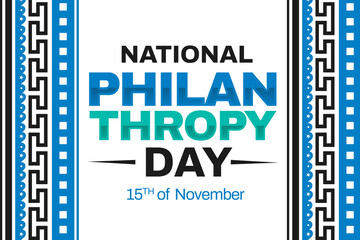 National Philanthropy day background with traditional border design. multi color philanthropy day wallpaper - obrazy, fototapety, plakaty