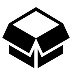 箱を表す塗りつぶしスタイルのアイコン