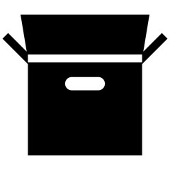 箱を表す塗りつぶしスタイルのアイコン