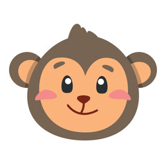 cute animal monkey icon, flat illustration for your design flat style