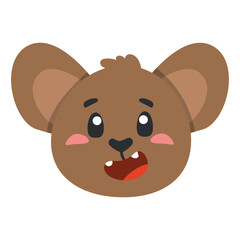 cute animal mouse icon, flat illustration for your design flat style