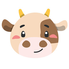 cute animal cow icon, flat illustration for your design flat style