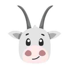 cute animal goat icon, flat illustration for your design flat style