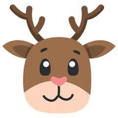 cute animal deer icon, flat illustration for your design flat style