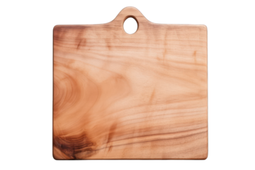 handmade wooden cutting board isolated on white background. Generative AI