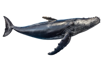 humpback whale isolated on white background. Generative AI