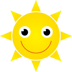 cartoon scene with happy sun shining isolated illustration for children