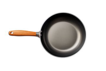 modern nonstick frying pan isolated on white background. Generative AI