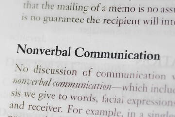 Close-up of the term Nonverbal Communication, on paper background