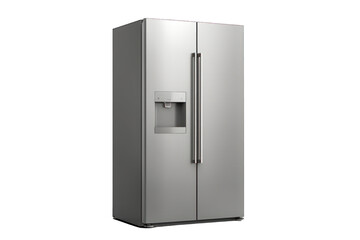 Modern fridge isolated on white background. Generative AI