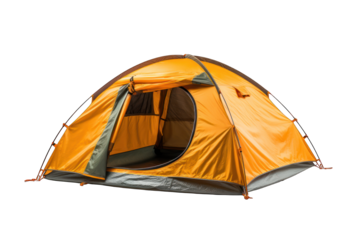 modern tourist tent isolated on white background. Generative AI