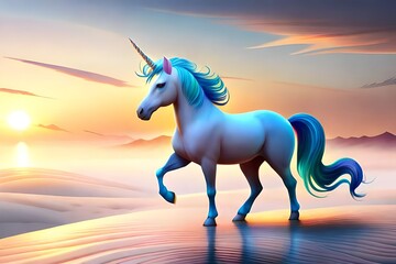 Obraz na płótnie Canvas Glistening Unicorn Adventure generative ai
