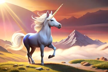 Obraz na płótnie Canvas Dreamy Unicorn Skies generative ai