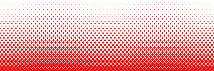 horizontal red halftone of diamonds icon of playing card design for pattern and background.